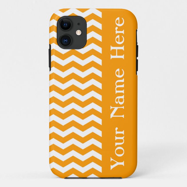 Marbella Orange Wave Zickzack mit Namen Case-Mate iPhone Hülle (Rückseite)