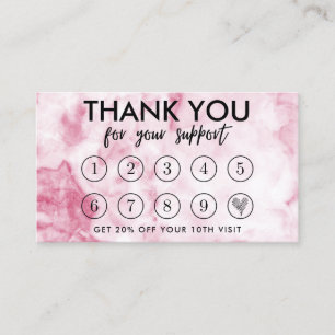Marbella Pink Makeup Hair dank Loyalty Card Visitenkarte