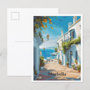 Marbella Spanien Art Vintage Postkarte