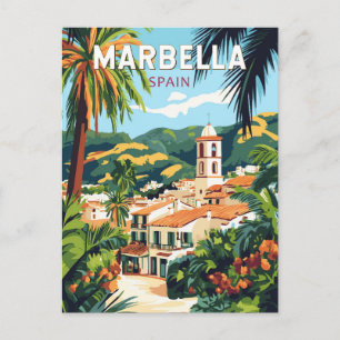 Marbella Spanien Illustration Reisen Vintag Postkarte