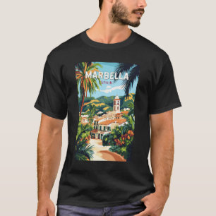 Marbella Spanien Illustration Reisen Vintag T-Shirt