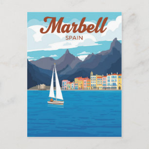 Marbella Spanien Reiseplakat Postkarte
