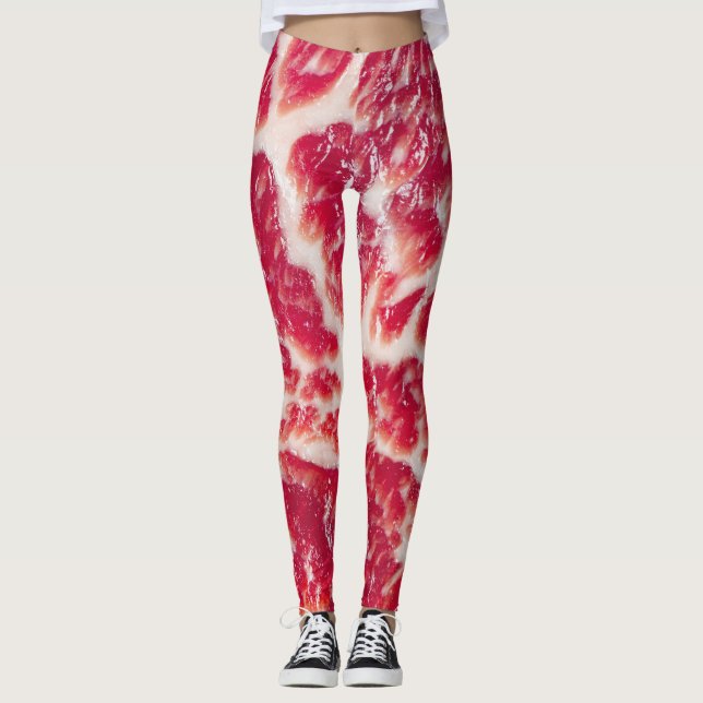 Marbellbeef Steak Texture Closeup Leggings (Vorderseite)