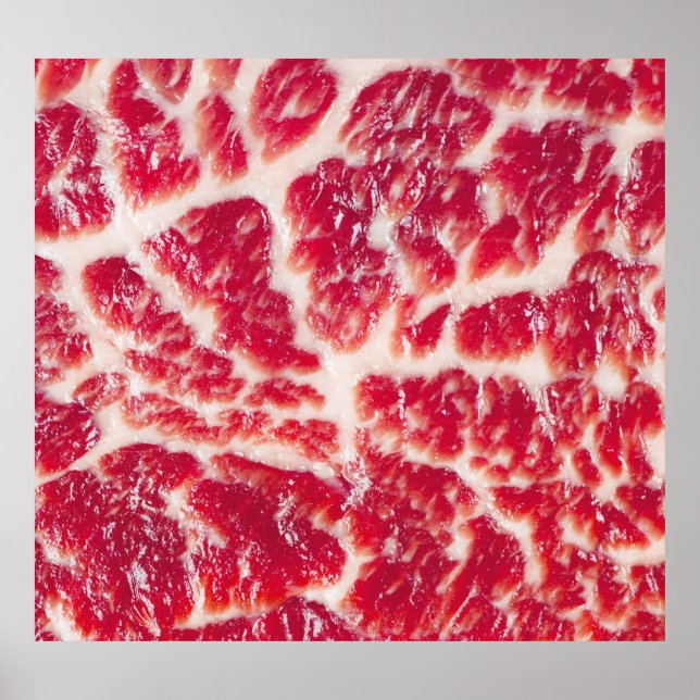 Marbellbeef Steak Texture Closeup Poster (Vorne)