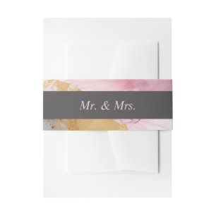 Marbile Dusty Rose Black Gold Abstrakt Einladungsbanderole