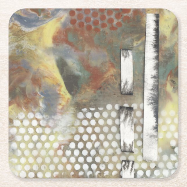 Marbile Pixel II Rechteckiger Pappuntersetzer (Vorderseite)