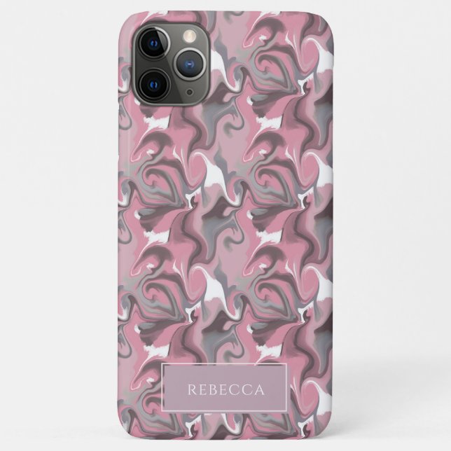 Marbile Trippy Retro Groovy Pink Personalisierter  Case-Mate iPhone Hülle (Rückseite)
