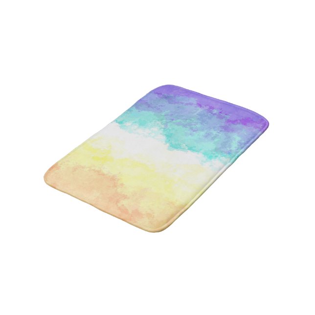 Marbile Wirbel Boho Abstrakt Genderfaun Pride Flag Badematte (Schrägansicht)