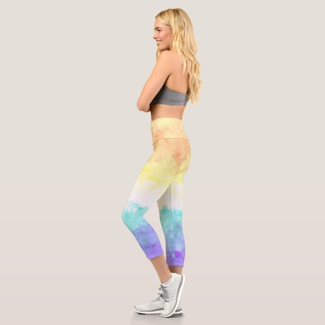 Marbile Wirbel Boho Abstrakt Genderfaun Pride Flag Capri Leggings (Links)
