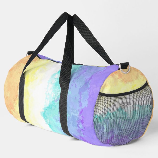 Marbile Wirbel Boho Abstrakt Genderfaun Pride Flag Duffle Bag (Rechte Ecke)