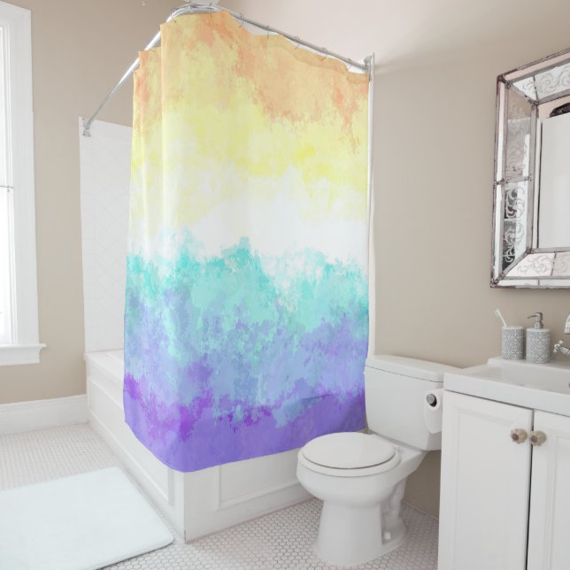 Marbile Wirbel Boho Abstrakt Genderfaun Pride Flag Duschvorhang (Beispiel)