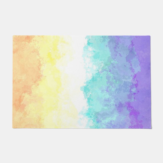Marbile Wirbel Boho Abstrakt Genderfaun Pride Flag Fußmatte (Vorderseite)
