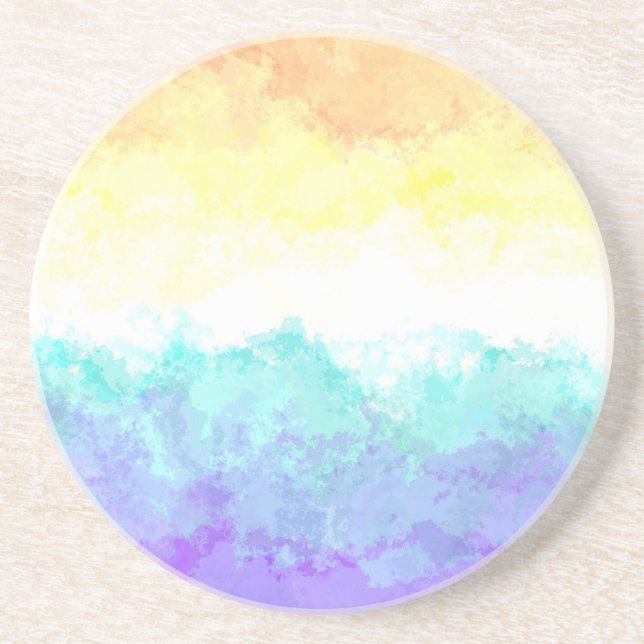 Marbile Wirbel Boho Abstrakt Genderfaun Pride Flag Getränkeuntersetzer (Vorne)