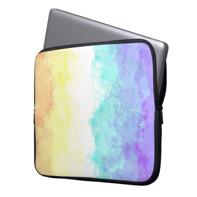 Marbile Wirbel Boho Abstrakt Genderfaun Pride Flag Laptopschutzhülle (Vorderseite Links)