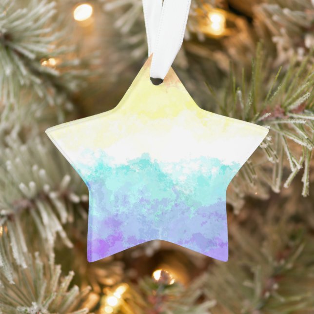 Marbile Wirbel Boho Abstrakt Genderfaun Pride Flag Ornament (Baum)