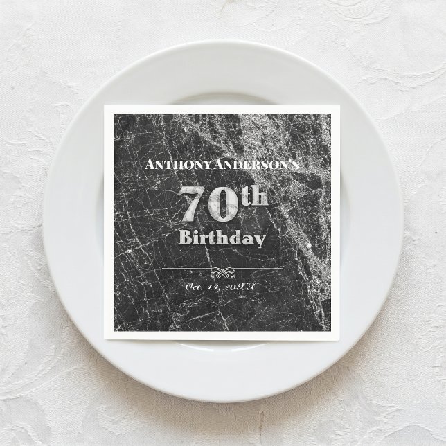 Marble 70. Geburtstagsparty Serviette (Von Creator hochgeladen)