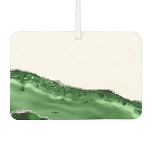 Marble Agate Glamour Emerald Green Silver Autolufterfrischer