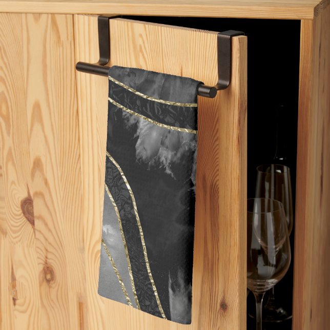 Marble Agate Gold Glam 11 Geschirrtuch (Drittel gefaltet)