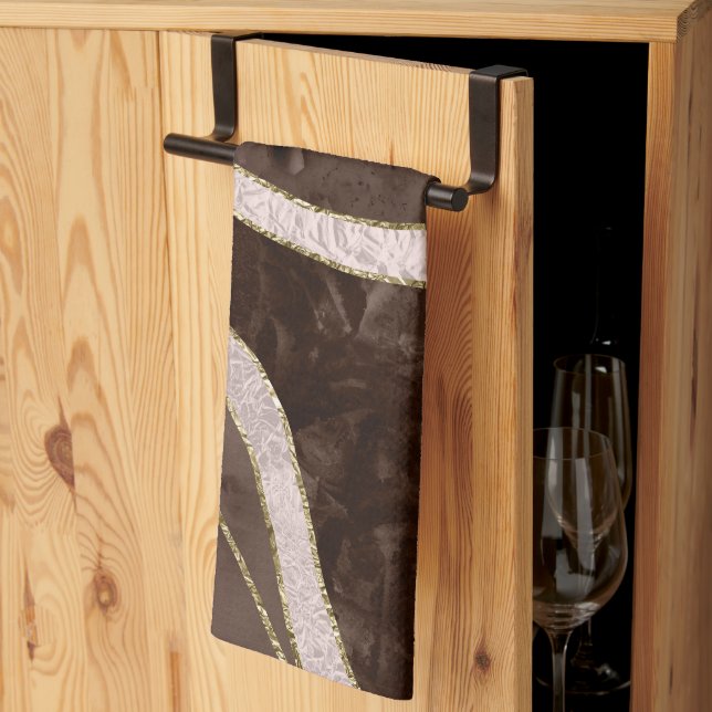 Marble Agate Gold Glam 5 Geschirrtuch (Drittel gefaltet)