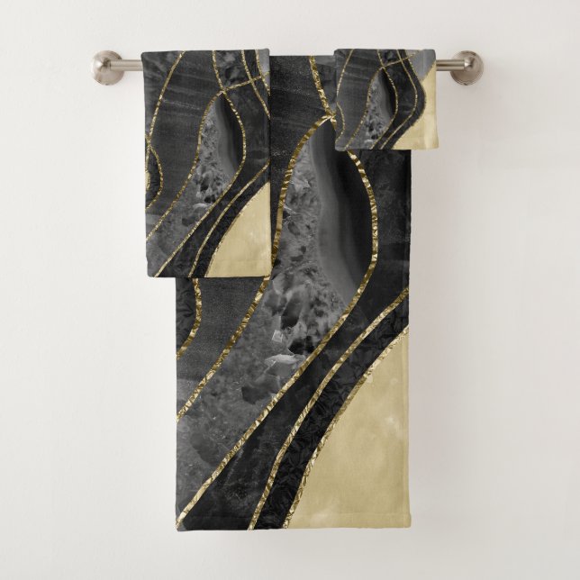 Marble Agate Gold Glam 6 Badhandtuch Set (Insitu)