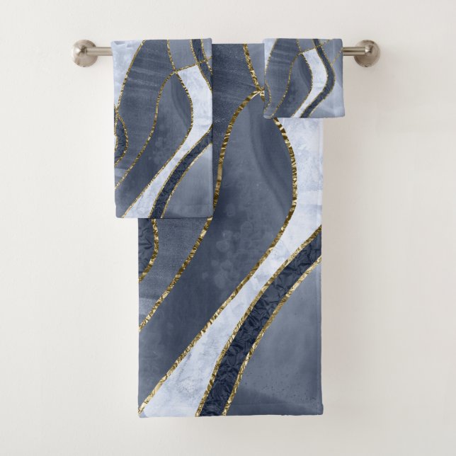 Marble Agate Gold Glam 8 Badhandtuch Set (Insitu)