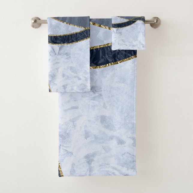 Marble Agate Gold Glam 8 - Landschaft Badhandtuch Set (Insitu)