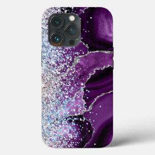 Marble Agate Liquid Tinte Lila Glitzer Case-Mate iPhone Hülle