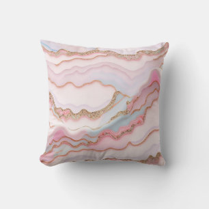 Marble Agate Modern Blue Pink Gold Collection Kissen