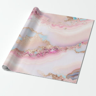 Marble Agate Popular Blue Pink Gold Collection Geschenkpapier