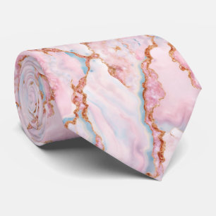 Marble Agate Trendy Blue Pink Gold Collection Krawatte