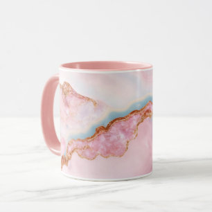 Marble Agate Trendy Blue Pink Gold Collection Tass Tasse