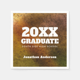 Marble Background Fett Text Graduation Party Serviette