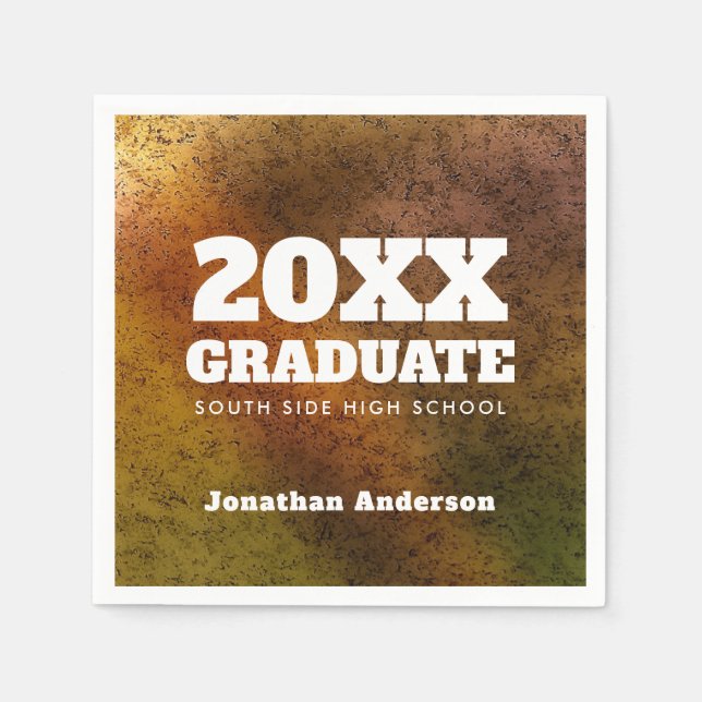 Marble Background Fett Text Graduation Party Serviette (Vorderseite)