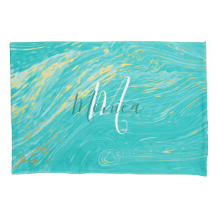 Marble Beautiful Gold Blue Kissenbezug