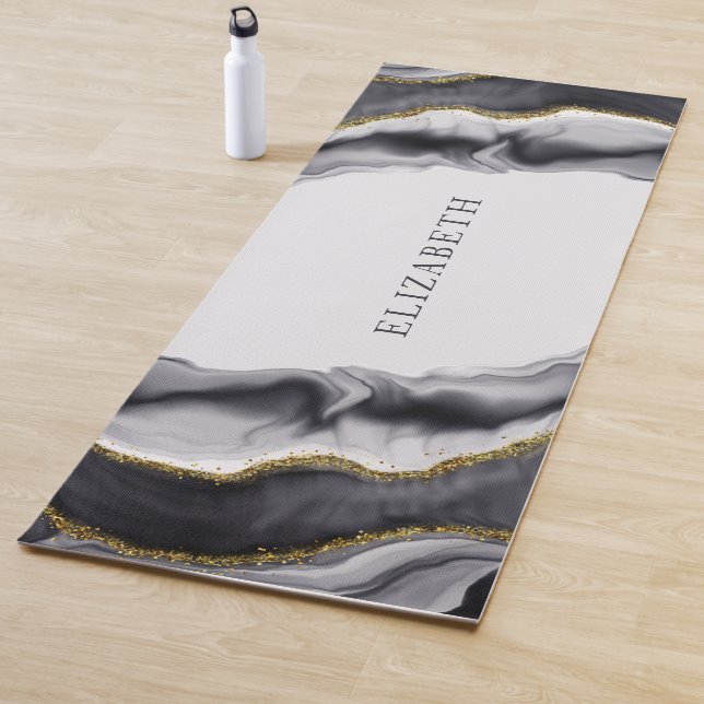 Marble Black Gold Personalize Yogamatte (Beispiel)