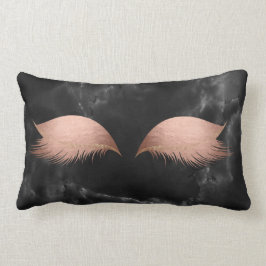 Marble Black Gray Rose Gold Glam Makeup Lashes Lendenkissen