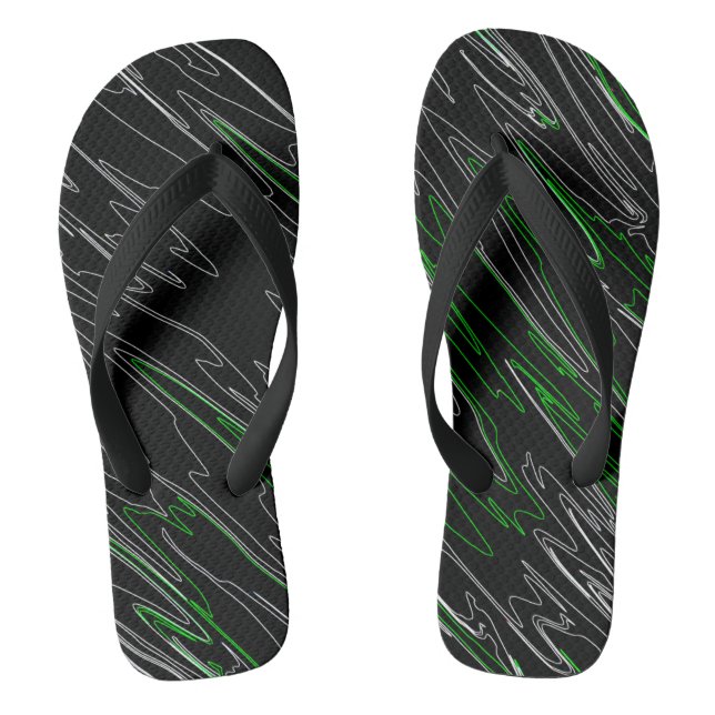 Marble Black Green Flip Flops (Fußbett)