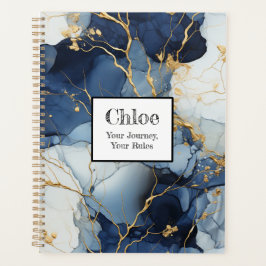 Marble Blue&Gold Ihre Reise, Ihre Regeln Planer