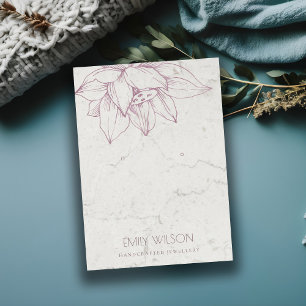MARBLE BLUSH PINK LOTUS EINFACHE EARRING-ANZEIGE VISITENKARTE