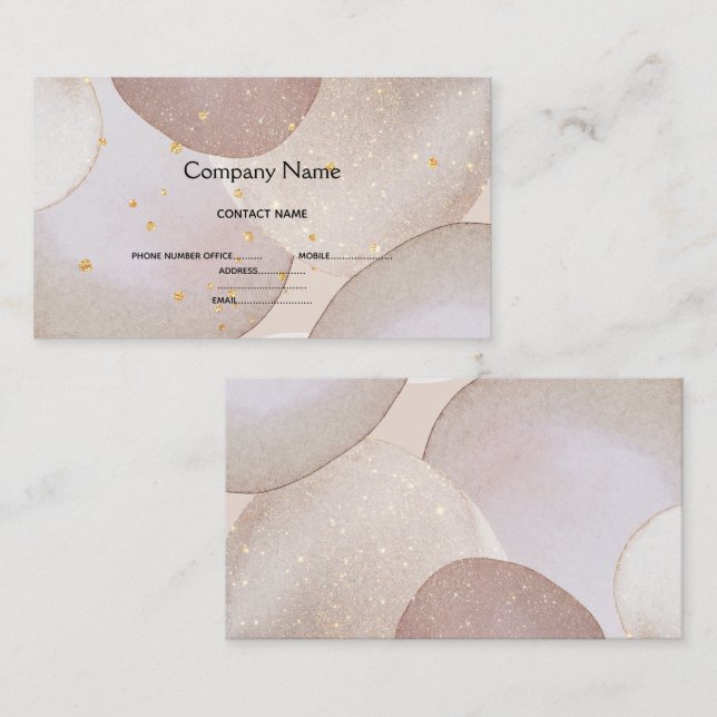 MARBLE BUBBLE LUXE GOLD BUSINESS CARD VISITENKARTE (Vorne/Hinten)