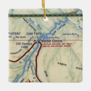 Marble Canyon AZ Vintage Karte Keramikornament