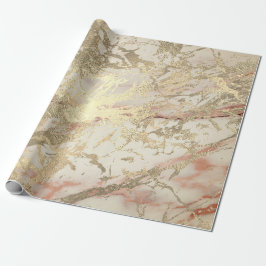 Marble Champaigne Gold Sepia Blush Metal Strokes Geschenkpapier