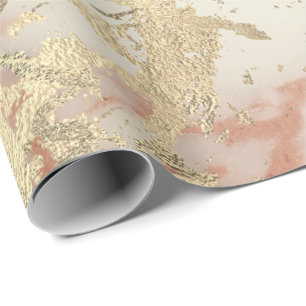 Marble Champaigne Gold Sepia Blush Metal Strokes Geschenkpapier