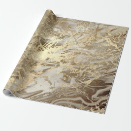 Marble Champaigne Gold Sepia Honey Metal Strokes Geschenkpapier