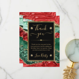 Marble Christmas Agate & Gold Glitzer Geburtstag Dankeskarte