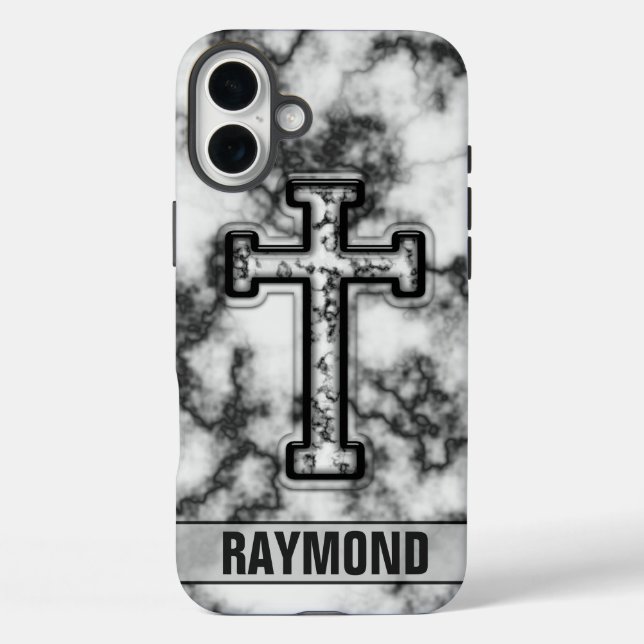 Marble Cross Custom iPhone Case (Rückseite)