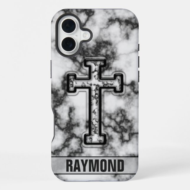 Marble Cross Custom iPhone Case Hülle (Rückseite)