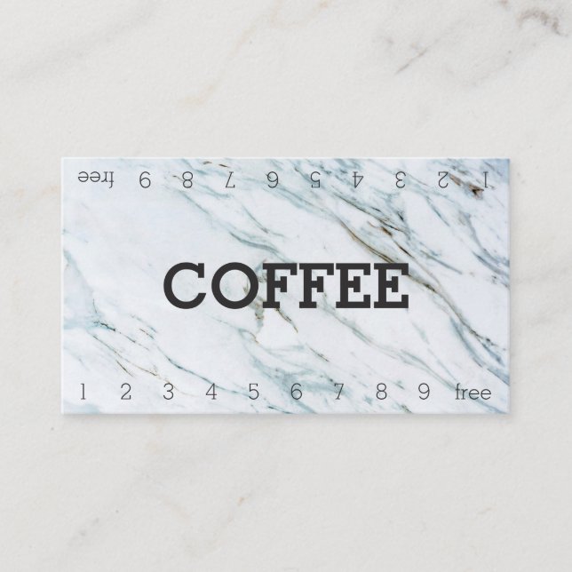Marble Double Number Loyalty Coffee Punch Card Treuekarte (Vorderseite)