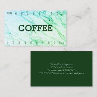 Marble Double Number Loyalty Coffee Punch Card Treuekarte