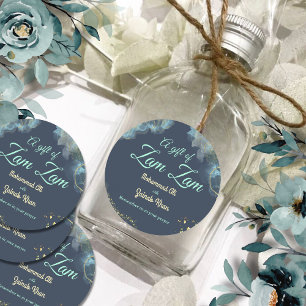 Marble Dusty Blue Islamic Wedding Geschenk von Zam Runder Aufkleber